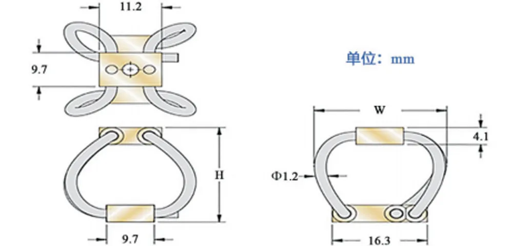 Виброизолятор тросовый бабочкообразный (GR2)-xq1